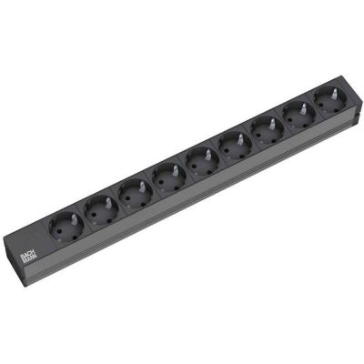 Bachmann 9x Schuko, 2m rozgałęziacz 9 x gniazdo sieciowe Czarny