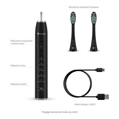6. Szczoteczka soniczna TrueLife SonicBrush Clean30 Black