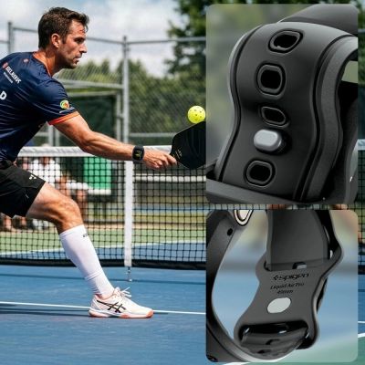 7. Pasek z obudową Spigen Liquid Air Pro + Szkło hartowane 9H na Apple Watch Ultra 49 mm - czarny