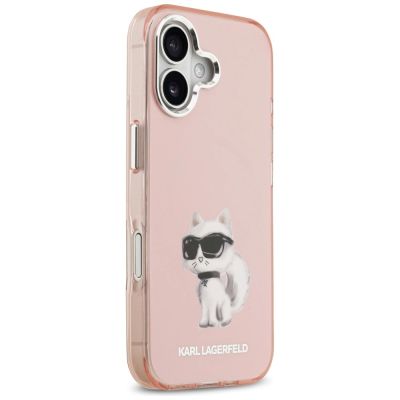 4. Etui Karl Lagerfeld IML Aquarelle Choupette & Logo MagSafe na iPhone 17 - różowe