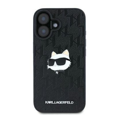 3. Etui Karl Lagerfeld Monogram Choupette Head Pin na iPhone 16 - czarne