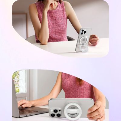 3. Ring magnetyczny Joyroom JR-ZS500 kompatybilny z MagSafe uchwyt - biały
