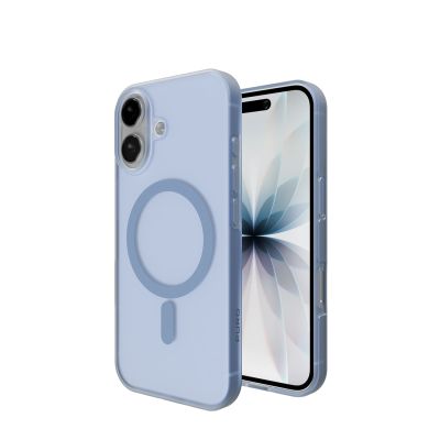 5. Etui silikonowe Puro Daylight kompatybilne z Magsafe na iPhone 17 - półprzezroczyste niebieskie