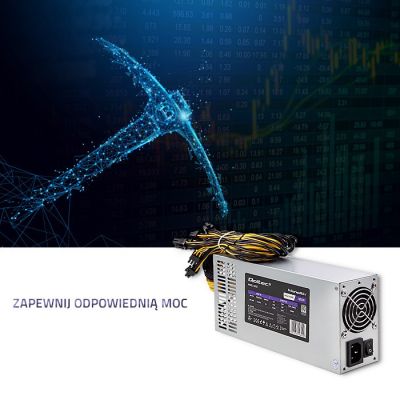 8. QOLTEC ZASILACZ PCI-E 1850W | 80 PLUS PLATINUM | GAMING MINER