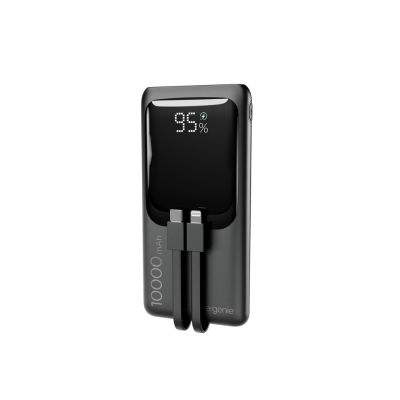 GEMBIRD POWERBANK O POJEMNOŚCI 10000MAH Z WYŚWIETLACZEM LCD ZINTEGROWANYMI KABLAMI SZYBKIM ŁADOWANIEM QC3.0 20W