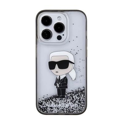 3. Etui Karl Lagerfeld Liquid Glitter Ikonik do iPhone 15 Pro - przezroczyste