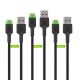2. GREEN CELL ZESTAW KABLI KABGCSET03 3X KABEL GC RAY USB - USB-C 30CM, ZIELONY LED