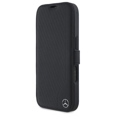 6. Etui Mercedes Leather Wood Imitation na iPhone 16 - czarne