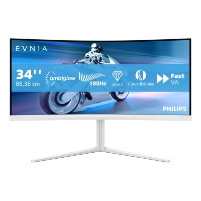 3. Philips 34M2C5501A/00 monitor komputerowy 86,4 cm (34") 3440 x 1440 px Wide Quad HD LCD Biały