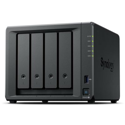 NAS Synology DS425+, Tower, 4x (3.5" SATA HDD/ 2.5" SATA SSD), 2 x M.2, Intel Celeron J4125, 2 GB DDR4 non-ECC (max.6GB), 1x 1GbE RJ-45; 1x 2.5GbE RJ-45, 2x USB 3.2.1 - TYLKO dyski Synology