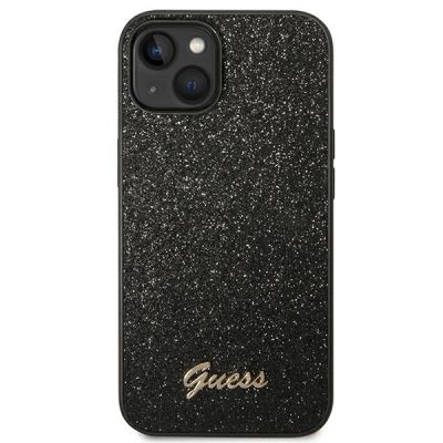 3. Etui Guess Glitter Script na iPhone 14 Plus - czarne