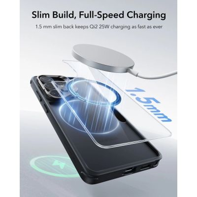 7. Etui ESR Classic Hybrid Kickstand MagSafe na Samsung Galaxy S26 Ultra - przezroczysto-czarne