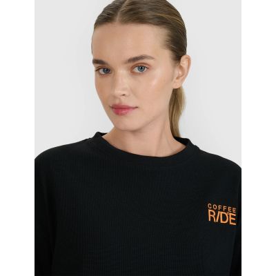 3. Longsleeve oversize z nadrukiem damski 4F 4FWSS25TLONF393-20S