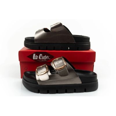 10. Lee Cooper buty laczki damskie klapki srebrne wygodne platforma modne