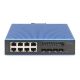 4. Przemysłowy switch 8+4 10G SFP Port L2+ Gigabit Ethernet 8 x GE RJ45 + 4 x 10G SFP Port