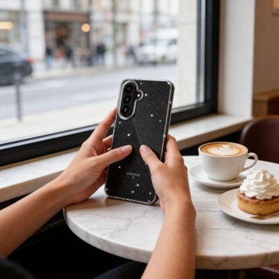 7. Etui Tech-Protect FlexAir na Samsung Galaxy A27 5G  - przezroczysto-brokatowe