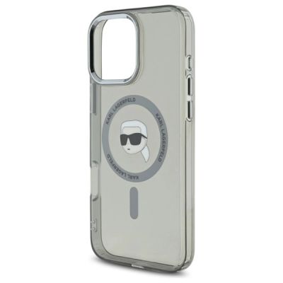 6. Etui Karl Lagerfeld IML Metal Karl Head MagSafe na iPhone 16 Pro - czarne