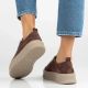 7. Skórzane sneakersy damskie na platformie brązowe Filippo DP7982
