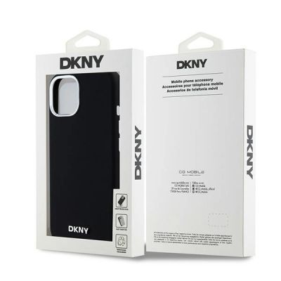 8. Etui DKNY Liquid Silicone Small Metal Logo MagSafe na iPhone 15 Plus / 14 Plus - czarne