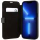 6. Etui BMW Leather Stamp Blue Lines na iPhone 14 Pro - czarne
