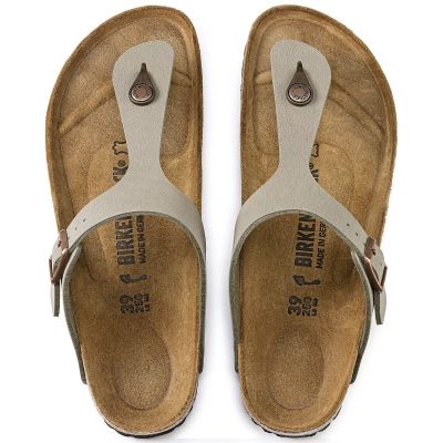 15. Japonki męskie szare Birkenstock Gizeh Birko-Flor Nubuck Stone regular szerokie (43391)