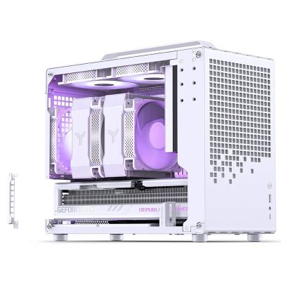 7. Obudowa Jonsplus Z20 GEJP-023 Mesh PC, Mini Tower, Micro-ATX, z uchwytem do przenoszenia - biała
