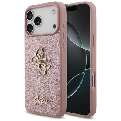 Etui Guess Fixed Glitter Big 4G na iPhone 18 Pro Max / 17 Pro Max - różowe