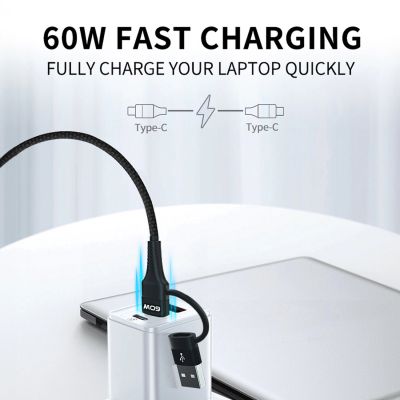 8. Kabel Wozinsky WNBAA 4w1 2x USB-C 1x USB-A 1x Lightning 60W 1 m - czarny