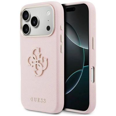 Etui Guess FW Resin Logo na iPhone 17 Pro - różowe