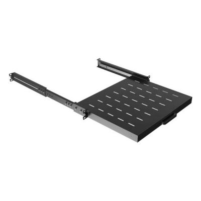 7. LANBERG WYSUWANA PÓŁKA DO SZAF RACK 19" 350MM CZARNA (1U/445X350MM UDŹWIG DO 35KG, MONTAŻ 4PUNKTOWY)