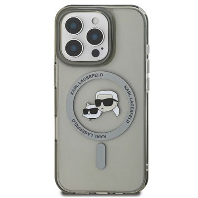 3. Etui Karl Lagerfeld IML Metal Karl&Choupette Head MagSafe na iPhone 16 Pro Max - czarne