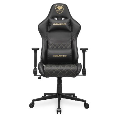 COUGAR CGR-AO2-GLB Uniwersalny fotel dla gracza Obite siedzisko Czarny, Złoto