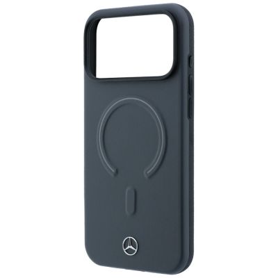 6. Etui Mercedes Leather 3D MagSafe do iPhone 18 Pro / 17 Pro - antracytowe