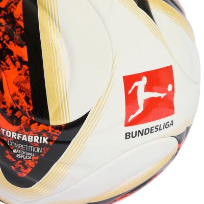 4. Piłka nożna adidas Bundesliga 26/27 Torfabrik Competition biało-pomarańczowo-złota KG6045