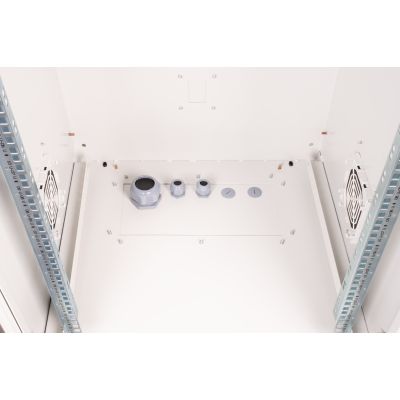 9. Digitus Szafa sieciowa wisząca 19" 16U rack 600x600, drzwi pełne, szary, niedzielona, złożona, IP55, 100kg