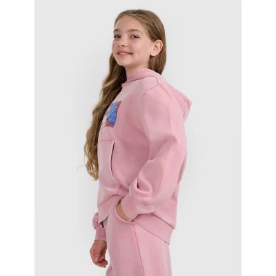 5. Bluza dresowa nierozpinana z kapturem dziewczęca  4F 4FJRAW25TSWSF2294-54S