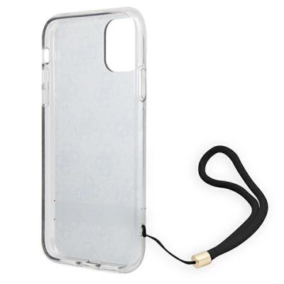 7. Etui Guess 4G Print Strap na iPhone 11 - brązowe
