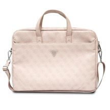 Torba Guess Saffiano 4G Triangle Logo na laptopa 16'' - różowa
