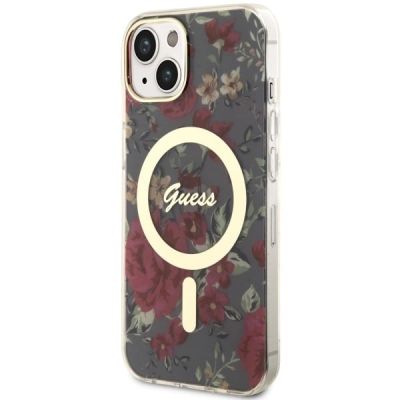 2. Etui Guess Flower MagSafe na iPhone 14 - zielone