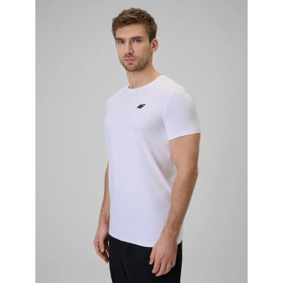 T-shirt bawełniany gładki męski 4F 4FWMM00TTSHM3340-10S