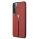 2. Etui Ferrari Off Track Leather Nylon Stripe na Samsung Galaxy S21 - czerwone