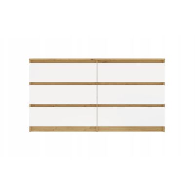 5. M6 MALWA KOMODA 140 CM 6 SZUFLAD ART/BIEL KOMPLET