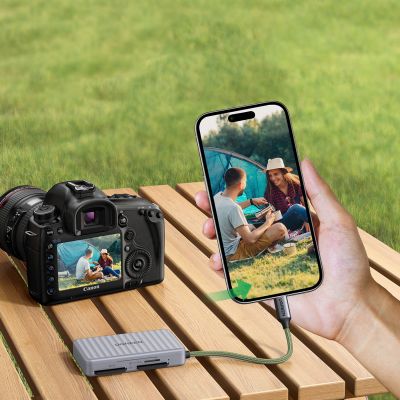 8. Czytnik kart pamięci Ugreen CM868 USB-C - szary