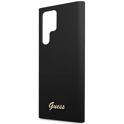 6. Etui Guess Silicone Vintage Gold Logo na Samsung Galaxy S23 Ultra - czarne