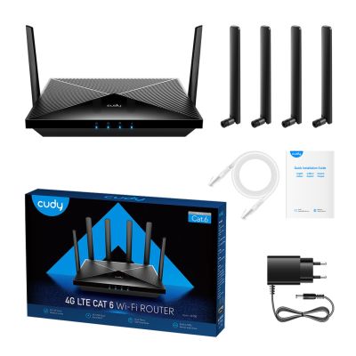 12. Router CUDY LT700_EU LAN Gigabit AC1200 Dual Band Wi-Fi Mesh 4G LTE Cat.6  Dual SIM