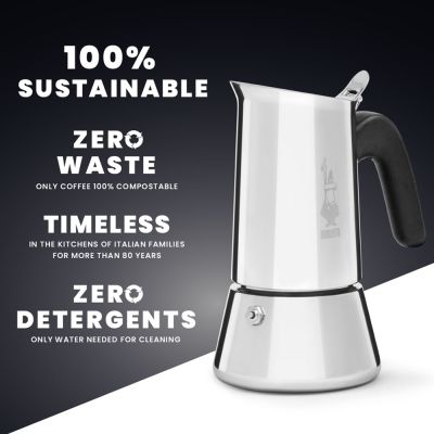 10. Bialetti Venus box Kawiarka moka 0,2 l Srebrny