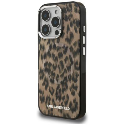 2. Etui Karl Lagerfeld IML Leopard Pattern MagSafe do iPhone 16 Pro Max - brązowe