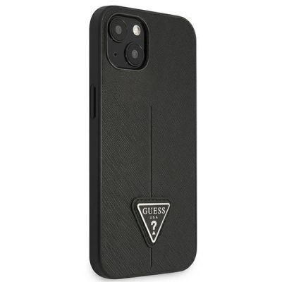 4. Etui Guess Saffiano Triangle Logo na iPhone 13 mini - czarne