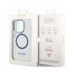8. Etui Guess Metal Outline MagSafe na iPhone 14 Pro - niebieskie