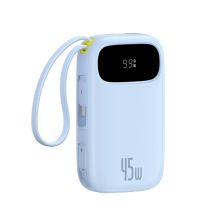 Powerbank Baseus EnerFill FC31 20000mAh 45W z wyświetlaczem z kablami USB-C i Lightning - niebieski